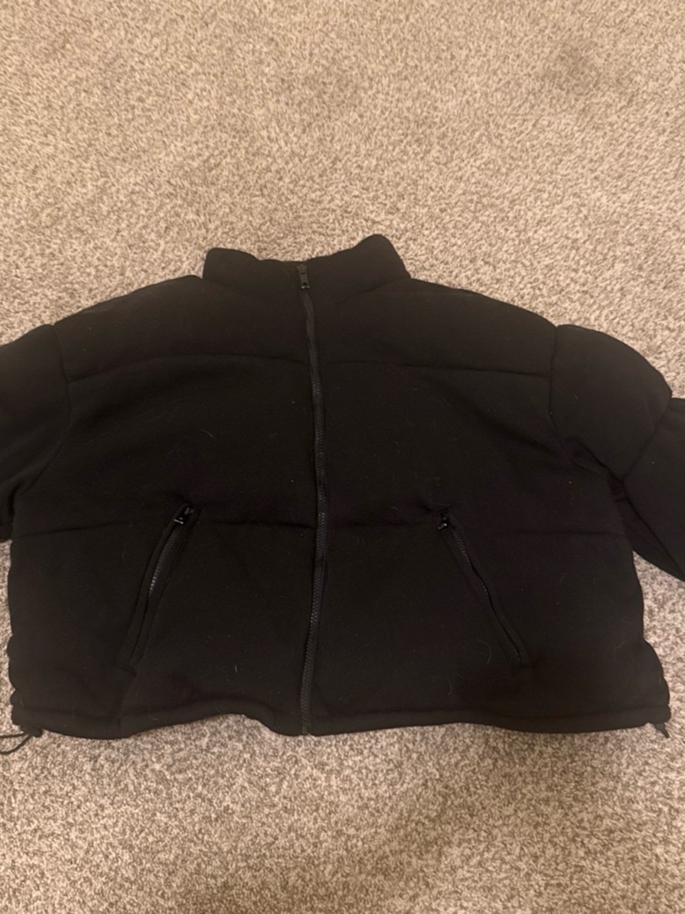 No Boundaries Black Cropped Puffer Jacket